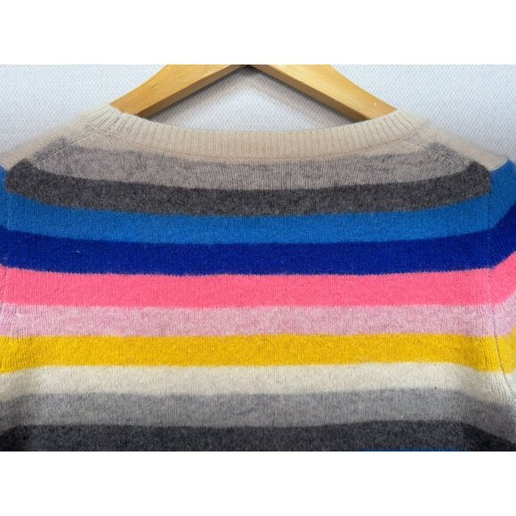 J. Crew Striped Lambs Wool & Nylon Sweater S Multicolor Rainbow - Picture 9 of 10
